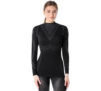 Ladeheid Camiseta Térmica Mujer Manga Larga - Ropa Interior Mujer Deportiva, Elástica, Transpirable y Secado Rápido - Top Funcional para Invierno, Deporte y Uso Diario LAGI004 (Negro/Grafito, S)