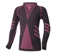 Ladeheid Camiseta Térmica Niño Manga Larga - Camiseta Deportiva de Compresión, Ropa Interior Funcional Unisex Niños, Transpirable y Cálida para Invierno y Deportes LAGI007 (Negro/Rosa, 122-128)