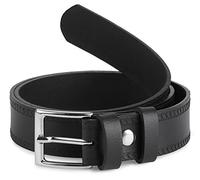 Ladeheid Cinturón de Cuero para Niños K1D5 (Negro-2, 70 cm (Largo total 89 cm))