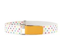 Ladeheid Cinturón Elástico para Niños 0-15 Años 32-90 cm P15 (Blanco/Amarillo/Guisantes, 1-6 Años)