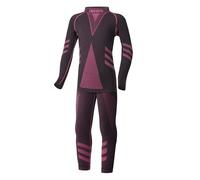 Ladeheid Conjunto Térmico para Niños - Ropa Interior Térmica para Invierno con Camiseta Térmica Niño & Niña y Pantalón Termico Largo - Ideal para Futbol y Esquí LAGI009 (Negro/Rosa, 146-152)