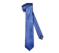 Ladeheid Corbata clásica para hombre, brillante, perfecta para la oficina y celebraciones, colores variados - Ideal para reuniones de negocios, bodas TMS-8 (150cm x 8cm, Azul Oscuro)