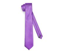 Ladeheid Corbata clásica para hombre, brillante, perfecta para la oficina y celebraciones, colores variados - Ideal para reuniones de negocios, bodas TMS-8 (150cm x 8cm, Violeta)