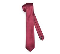 Ladeheid Corbata clásica para hombre, brillante, perfecta para la oficina y celebraciones, colores variados - Ideal para reuniones de negocios, bodas TMS-8 (150cm x 8cm, Vino)