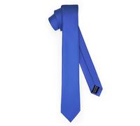 Ladeheid Corbata clásica para hombre, mate, perfecta para la oficina y celebraciones, colores variados - Ideal para reuniones de negocios, bodas TMM-5 (150cm x 5cm, Azul)