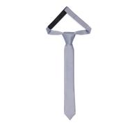 Ladeheid Corbata para niños para chicos - Aspecto elegante mate, Pre-atada con cierre de velcro, Perfecta para ocasiones especiales - Corbata de clip estilosa TKM (31cm x 4cm, Plata)