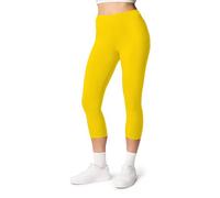 Ladeheid Leggins 3/4 Mallas Deportivas Mujer Leggings para Deporte Leggins Capri Leggings Pirata de Verano para Mujeres LA40-132 (Amarillo, L)
