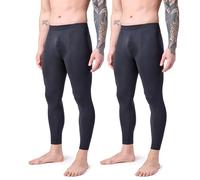 Ladeheid Leggins Térmicos para Invierno Calzonzillos Pantalón Térmico para Hombre Mallas Deportivas Leggings Sin Costuras Snowboard Esquís LA40-260 (Negro/Negro, XXL)