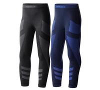 Ladeheid Pack de 2 Calzoncillos Térmicos Largos Ropa Interior Unisexo Niños LAGI008 (Pack de 2 Grafito/Azul Marino, 146-152)