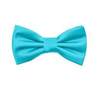 Ladeheid Pajarita para niños - Preatada, banda ajustable, diseño mate, ideal para bodas, cumpleaños, inicio escolar - Resistente y elegante BKM (10cm x 5cm, Turquesa)