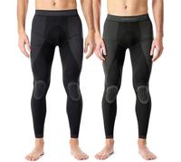 Ladeheid Pantalon Termico Hombre - Leggins y Mallas Running Hombre, Calzoncillos Térmicos Largos y Transpirables, Ropa Interior Térmica para el Frío LAGI002 (Pack de 2 Grafito/Khaki, XL)