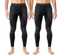 Ladeheid Pantalon Termico Hombre - Leggins y Mallas Running Hombre, Calzoncillos Térmicos Largos y Transpirables, Ropa Interior Térmica para el Frío LAGI002 (Pack de 2 Grafito/Grafito, S)