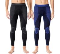 Ladeheid Pantalon Termico Hombre - Leggins y Mallas Running Hombre, Calzoncillos Térmicos Largos y Transpirables, Ropa Interior Térmica para el Frío LAGI002 (Pack de 2 Grafito/Azul Marino, M)