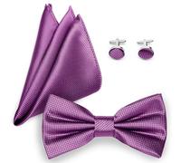 Ladeheid Set de corbata y pañuelo para hombre in emelos SETBHC (12cm x 6cm, Violeta)