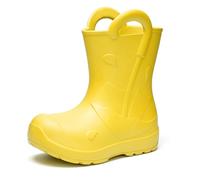 Ladeheid x Camminare Botas de Agua Niña y Niño EVA - Zapatos de Lluvia para Niños Unisex, Bota de Goma Impermeable, Antideslizante y Ligero, Calzado Infantil LA-CA-20 (Amarillo, 26/27 EU)