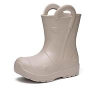 Ladeheid x Camminare Botas de Agua Niña y Niño EVA - Zapatos de Lluvia para Niños Unisex, Bota de Goma Impermeable, Antideslizante y Ligero, Calzado Infantil LA-CA-20 (Beige Claro, 28/29 EU)