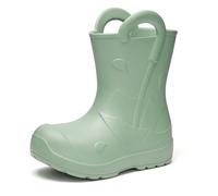 Ladeheid x Camminare Botas de Agua Niña y Niño EVA - Zapatos de Lluvia para Niños Unisex, Bota de Goma Impermeable, Antideslizante y Ligero, Calzado Infantil LA-CA-20 (Verde Oliva, 24/25 EU)