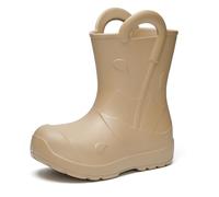 Ladeheid x Camminare Botas de Agua Niña y Niño EVA - Zapatos de Lluvia para Niños Unisex, Bota de Goma Impermeable, Antideslizante y Ligero, Calzado Infantil LA-CA-20 (Camel, 26/27 EU)