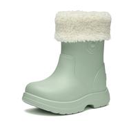 Ladeheid x Camminare Botas de Agua Niña y Niño para Invierno - Zapatos de Lluvia Térmicos con Forro Extraíble, Calzado Infantil Impermeable, Bota de Goma para Niños LA-CA-19 (Verde Oliva, 34/35 EU)