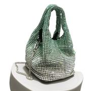 LADFRTYU Bolsa De Diamantes De ImitacióN Bolso de mano cristal brillante, bandolera tipo cubeta con diamantes imitación, bolsos y hechos a, bolso noche diseñador lujo Cena(Green gradient)