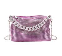LADFRTYU Bolsa De Diamantes De ImitacióN Bolso de noche con purpurina for mujer, bandolera diamantes imitación, bolso for axilas, hombro for fiesta Carnaval Cena(Purple)
