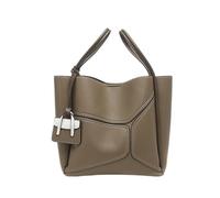 LADFRTYU Bolso De Mano De Cuero Bolso de mano tipo cubo for mujer, bolso, moderno for ir al trabajo, bandolera un solo hombro Comercio(GREY)
