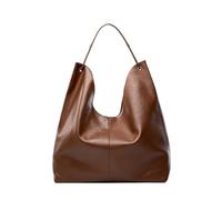 LADFRTYU Bolso De Mano De Cuero Bolsos de hombro grandes cuero tipo hobo for mujer, bolsos diseñador for compras, for el trabajo Comercio(Brown)