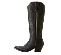LADFRTYU Botas Cowboy Hombre Botas de vaquero occidental con tacón grueso y costuras coche retro, bordadas medievales, unisex, for hombre mujer, tallas grandes 37-48(Black,47)