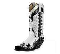 LADFRTYU Botas Cowboy Hombre Botas Vaqueras De Tacón Medio For Hombre, Estilo Motociclista, Informales, Tallas Grandes: 38-44, 45, 46, 47 Y 48. Envío Gratuito(WHITE,42)