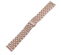 LADFRTYU Correa De Reloj De Metal Correa de reloj acero inoxidable macizo 10 a 24 mm ancho, repuesto for hombre y mujer(Rose Gold,15.0mm)