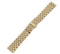 LADFRTYU Correa De Reloj De Metal Correa de reloj acero inoxidable macizo 10 a 24 mm ancho, repuesto for hombre y mujer(Gold,18mm)