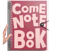 LADFRTYU Cuaderno De Hojas Intercambiables Cuaderno desmontable B5 de hojas sueltas, líneas horizontales gruesas, Bloc notas mano, cuaderno creativo impermeable(Pink)