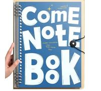 LADFRTYU Cuaderno De Hojas Intercambiables Cuaderno desmontable B5 de hojas sueltas, líneas horizontales gruesas, Bloc notas mano, cuaderno creativo impermeable(Blue)