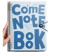 LADFRTYU Cuaderno De Hojas Intercambiables Cuaderno desmontable B5 de hojas sueltas, líneas horizontales gruesas, Bloc notas mano, cuaderno creativo impermeable(Light blue)