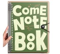 LADFRTYU Cuaderno De Hojas Intercambiables Cuaderno desmontable B5 de hojas sueltas, líneas horizontales gruesas, Bloc notas mano, cuaderno creativo impermeable(Green)