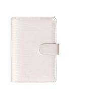 LADFRTYU Cuaderno De Hojas Intercambiables Cubierta de cuaderno hojas sueltas, papelería, contabilidad manual, planificador, Funda cuero PU for carpeta notas, diario(White,A6)