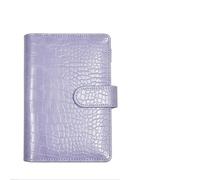 LADFRTYU Cuaderno De Hojas Intercambiables Cubierta de cuaderno hojas sueltas, papelería, contabilidad manual, planificador, Funda cuero PU for carpeta notas, diario(Purple,A6)