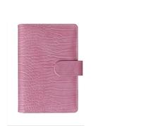 LADFRTYU Cuaderno De Hojas Intercambiables Cubierta de cuaderno hojas sueltas, papelería, contabilidad manual, planificador, Funda cuero PU for carpeta notas, diario(Pink,A6)