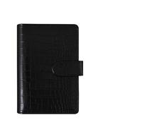 LADFRTYU Cuaderno De Hojas Intercambiables Cubierta de cuaderno hojas sueltas, papelería, contabilidad manual, planificador, Funda cuero PU for carpeta notas, diario(Black,A5)