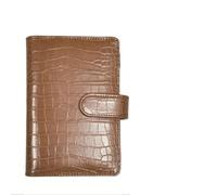 LADFRTYU Cuaderno De Hojas Intercambiables Cubierta de cuaderno hojas sueltas, papelería, contabilidad manual, planificador, Funda cuero PU for carpeta notas, diario(Brown,A6)