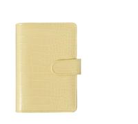 LADFRTYU Cuaderno De Hojas Intercambiables Cubierta de cuaderno hojas sueltas, papelería, contabilidad manual, planificador, Funda cuero PU for carpeta notas, diario(Yellow,A5)