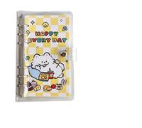 LADFRTYU Cuaderno De Hojas Intercambiables Libro de contabilidad mano belleza, libro en espiral dibujos animados, cuaderno estudiante estilo lindo, hojas sueltas desmontable, papelería oficina(01)