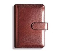 LADFRTYU Cuaderno De Hojas Intercambiables Manual creativo con purpurina, Bloc de notas brillante, carcasa, diseño realizado láser, cuaderno, funda hojas sueltas, cuero PU A5(Dark Brown)