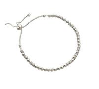 LADFRTYU Pulsera De Plata Para Mujer Pulseras de metal plata esterlina for mujer, cuentas ajustables, pulsera sencilla hecha a mano, cumpleaños, Navidad