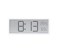 LADFRTYU Reloj De Pared Digital LCD Screen Digital Wall Clock Time Temperature Humidity Display Electronic Desktop Battery Powered(White)