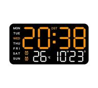 LADFRTYU Reloj De Pared Digital Temperature Digital Wall Clock LED Display USB/Battery Large Table Alarm Clocks For Living Room Bedroom Home Decorations(Black Shell 6)