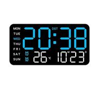 LADFRTYU Reloj De Pared Digital Temperature Digital Wall Clock LED Display USB/Battery Large Table Alarm Clocks For Living Room Bedroom Home Decorations(Black Shell 8)