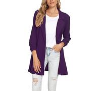 LADI TREND Blazer Largo para Mujer Chaqueta Casual de Manga Larga Oversized de Un Botón Abrigo Traje Formal, XL