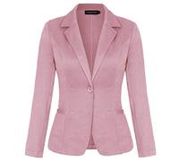 LADI TREND - Chaqueta tipo blazer para mujer, con solapa, un botón, elegante, ajustada, manga larga, XXL