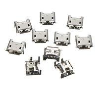 LaDicha 30Pcs Micro USB Tipo B 5 Pin Hembra Socket 4 Patas Verticales para Soldar Conector